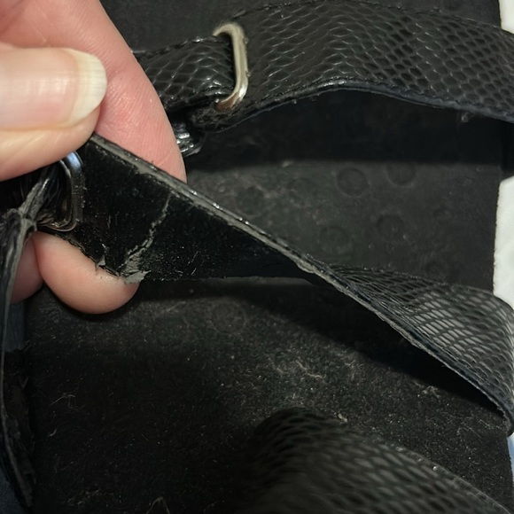 Vionic Aubrey Black Snakeskin Print Orthaheel Slide Sandals Size 9 - Picture 7 of 13